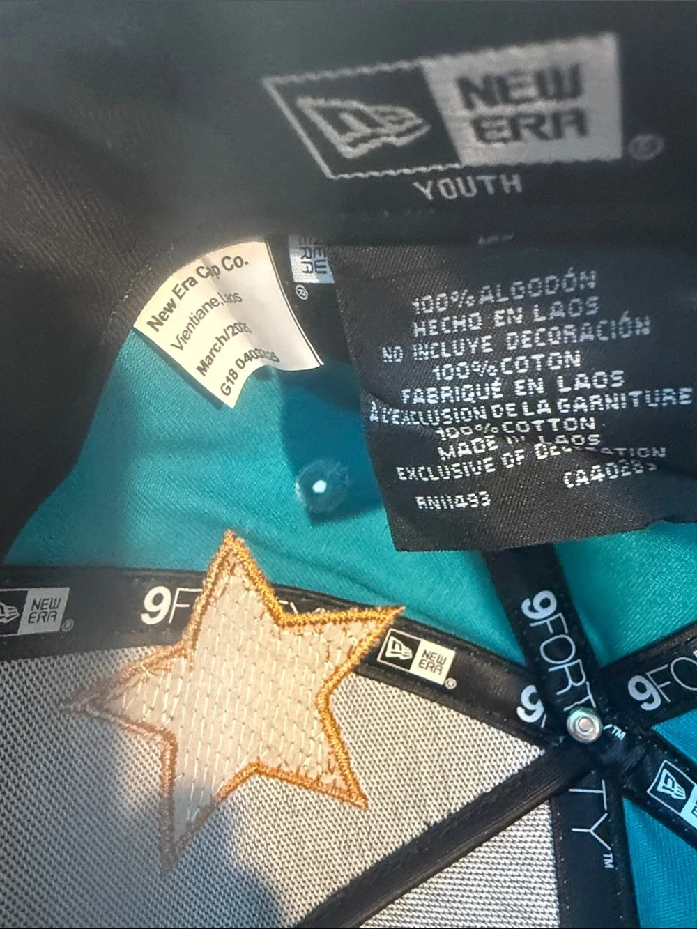 Dolphins Youth Turquoise Cap with Embroidered Star Patches NWOT